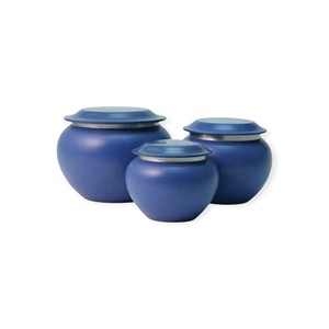 Matte Silver Metal <b>Keepsake</b> Urn with Gold Floral Band Secure Closure and Refined Memorial Finish - Product Image 2