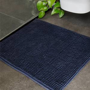 Alfombra de Baño de Microfibra Azul Oscuro Estándar Plus, Antideslizante y Lavable, 60x50 cm - Product Image 3