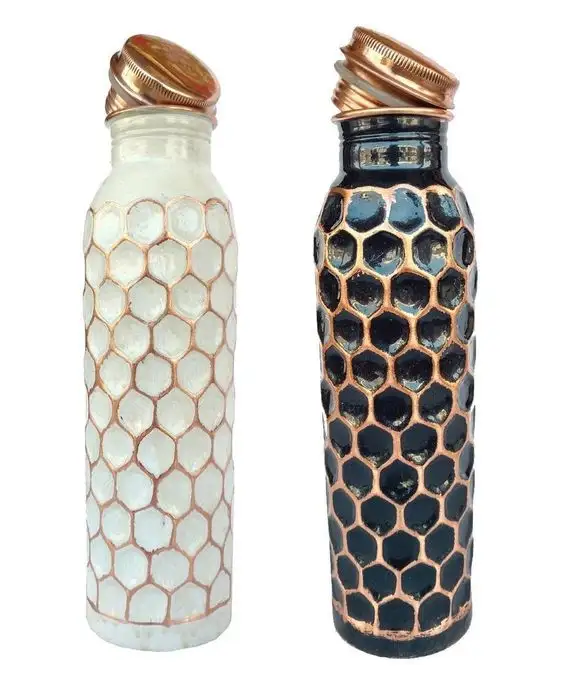 Top Quality 99% Pure Copper Water Bottle with Ayurvedic Health Benefits and Leak Proof Made in India