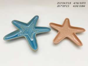 Vente en gros directe d'usine, plat décoratif en coquillage bleu nordique, plat de service, plat à gâteau, plat à dessert, plat à thé de l'après-midi - Product Image 4