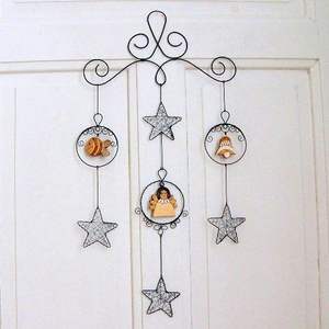 Adorno Navideño de Hierro Forjado con Diseño Circular, Acabado Negro, para Árbol de Navidad, Decoración Navideña, Adornos Colgantes - Product Image 2