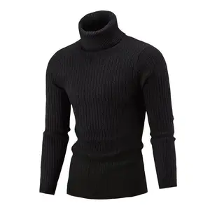 DAMOCHIC Wholesale Pullover Sweater Winter Warm Knitwear Men Turtleneck Knitted Tops Long Sleeve High Neck Sweater for Men 2023