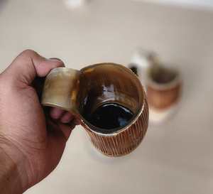 High Quality Eco-Friendly Buffalo <b>Horn</b> Mugs <b>Viking</b> <b>Horn</b> Mug Tankard with Carved Custom Engraving Logo India - Product Image 2