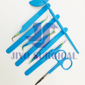 Pince à cils bleue en acier inoxydable, outil d'extension de cils, outil de précision pour l'épilation des sourcils et le maquillage - Product Image 6