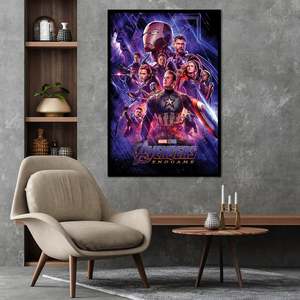 Avengers Endgame Modern One Sheet <b>Poster</b> Black Frame for Wall Decor - Product Image 1