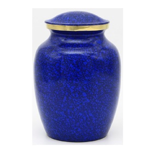 Urnes funéraires en aluminium de haute qualité avec étain et urnes funéraires en métal fini marbre bleu pour cendres humaines - Product Image 2