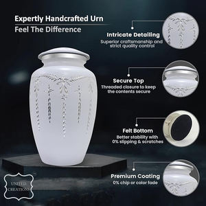 Urna de cremación para adultos de latón macizo estándar clásico, suministros funerarios para cenizas humanas, diseño elegante - Product Image 6