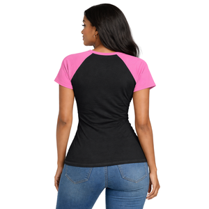 T-shirt à manches raglan noir Soror, sororité grecque, t-shirt rose et vert pour femmes, sororité universitaire, vêtements décontractés élégants - Product Image 2