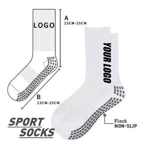 Professional Men's <b>Compression</b> Crew Football <b>Socks</b> with Non-Slip Grip Thickened Print Design Custom Logo at Bottom - Product Image 3