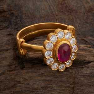 Princess Cut <b>Gold</b>-Plated Fashion <b>Ring</b> for Women-Free Size Trendy & Fashionable Gift Option - Product Image 2