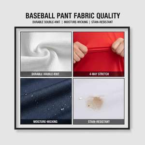 กางเกงเบสบอลแบบระบายอากาศสั่งทำพิเศษ ความยาวเต็มตัว พร้อมตะเข็บแบบพิเศษและโลโก้สั่งทำ - ชุดทีมระดับมืออาชีพ - Product Image 5