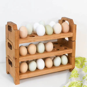Large Capacity Wooden Egg <b>Rack</b> For Farmhouse <b>Kitchen</b> Storage Rustic Decor And Egg Display Organization - Product Image 1
