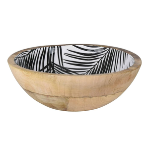 Cuenco de madera con estampado esmaltado, cuenco para servir aperitivos, diseño moderno, cuenco de madera reutilizable con logotipo personalizado impreso con flores - Product Image 2