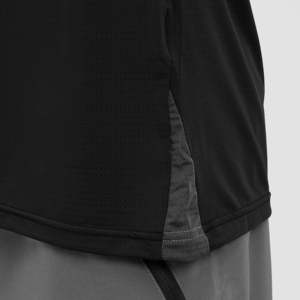 T-shirt pour homme en polyester 100% avec motif lettres, tissu tricoté compressé, personnalisable, noir - 180g 240g, Youth Advantage - Product Image 5