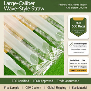 JIAHUI Boba Straw Wrapping Straw Roll for Milk Pearl Tea Beverag Boba Straw Vaissell Jetabl Pla Strohhalm - Product Image 1