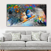 Peinture sur toile suspendue enduite UV Art mural de paysage moderne avec réflexion unique, parfaite pour la décoration de salon, de bureau à domicile