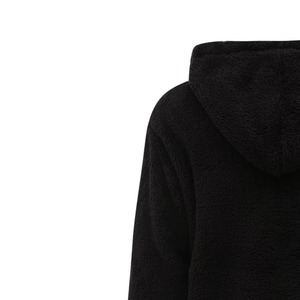 Personalizado hombre negro Sherpa satén forrado Sudadera con capucha de peso pesado invierno cálido suave grueso oso de peluche polar sudaderas con capucha transpirable - Product Image 6
