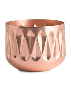 Hot Selling Rose Gold Metal Candle Jar Wax Storage Pot with Ready-Made <b>Decoration</b> for Christmas Metal candle jar Unique - Product Image 1