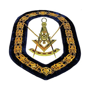 Collar Masónico con Juego de Joyas, Conjunto de Insignia para Oficial de la Francmasonería, Collar y Joyas Masónicas Personalizadas - Product Image 1