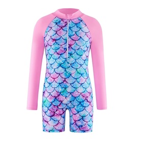Nuevo diseño niñas niños Surf pantalones cortos traje de baño 100% poliéster/Spandex traje de baño de una pieza estampado sólido playa Baño - Product Image 1
