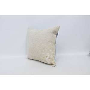 Oreiller Patchwork Kantha en laine beige 18x18 pouces Technique tissée de conception carrée vintage de luxe pour la literie canapé Portable Noël - Product Image 4