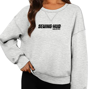 Sweatshirts tricotés OEM Crewneck casual Broderie Lettres Loose Drop Shoulder Figures Manches Longues Respirant Écologique - Product Image 4