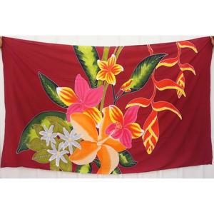 Pareos Hawaianos Pintados a Mano 100% Rayón de Alta Calidad, Ropa de Playa Personalizada al por Mayor, Islas del Pacífico Asiático HPGU054-02-200 - Product Image 1