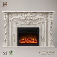 Cheminée décorative de luxe en marbre beige naturel, design marbré personnalisé, pour la maison, à prix compétitifs