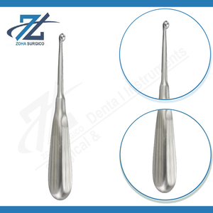 Curette manuelle Bruns Bone 225 mm de long, droite, largeur 3 mm, acier inoxydable chirurgical, certifiée CE, fabricant d'instruments au Pakistan - Product Image 3