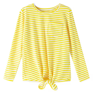 Camiseta Casual Extra Grande de Alta Calidad para Niñas, con Cuello Redondo y Rayas, Logotipo Personalizado Impreso, 100% Algodón, Bangladesh - Product Image 2