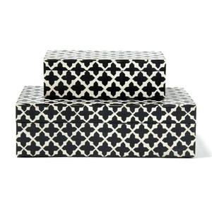 Juego de Cajas Decorativas de Resina y Madera, Rectangulares, Hechas a Mano, con Incrustaciones de Hueso, de Alta Calidad, en Tendencia en Estados Unidos - Product Image 3
