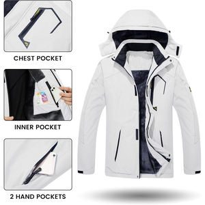 Chaqueta de Esquí de Invierno para Hombre con Logotipo Personalizado, Impermeable, Cortavientos, Aislada, de Forro Polar, con Capucha, Cierre de Cremallera, para Montaña - Product Image 2