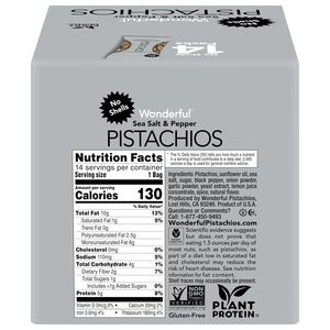 พิสตาชิโอไร้เปลือก รสเกลือทะเลและพริกไทย ขนาด 0.75 ออนซ์ (แพ็ค 14 ถุง) - Product Image 2