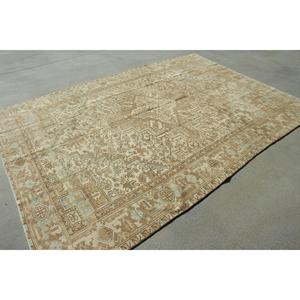 พรมวินเทจตุรกี ขนาด 6.9x9.6 ฟุต สีน้ำตาล พรมขนสัตว์อิคัตขนาดใหญ่ - Product Image 3