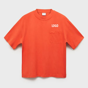 Marque personnalisée Tee Shirt vêtements lourds hommes sérigraphie coupe et coudre T-shirt de luxe brut ourlet Boxy t-shirts - Product Image 5