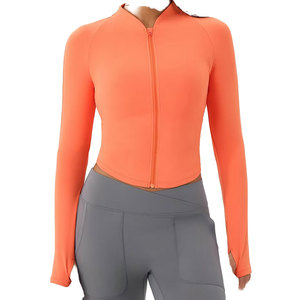 Chaqueta deportiva de manga larga con logotipo personalizado para mujer, chaqueta deportiva de alta calidad para entrenamiento y yoga - Product Image 1