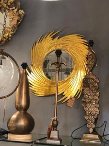 Vente entière décoration murale ronde couleur or miroir cadre doré décor mural pour salon chambre à coucher - Product Image 4