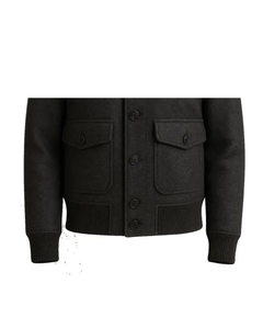 Blouson aviateur en laine de charbon de bois fait main, manteau d'hiver pour homme, conçu par la marque Champ king au Pakistan - Product Image 4