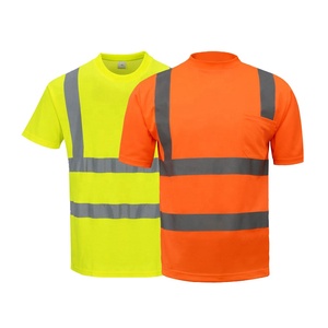 Offre Spéciale Polyester Logo personnalisé Protection Avertissement de sécurité T-shirts fluorescents Vêtements de sécurité au travail T-shirt réfléchissant pour hommes - Product Image 1