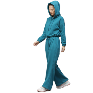 ชุดวอร์มออกกำลังกายแบบสปอร์ตสำหรับผู้หญิง ดีไซน์สั่งทำพิเศษ รุ่นใหม่ทันสมัย มีฮู้ด ชุดเซ็ตสองชิ้น ทรงปกติ ผ้าคอตตอนออร์แกนิค 100% สำหรับฤดูหนาว - Product Image 1