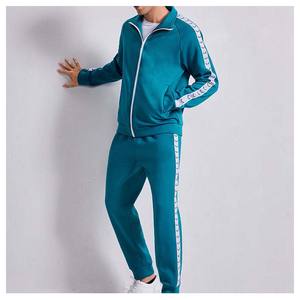 Conjunto Deportivo Personalizado para Hombre, Chándal con Costuras Laterales, Impresión de Logotipo, Cremallera, Informal, para Gimnasio y Entrenamiento, 100% Algodón - Product Image 3