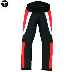 2025 pantalones de motociclismo personalizados para hombre, textil Cardura transpirable para todo tipo de clima en rojo y blanco, cierre de mosca con botón, último diseño - Product Image 2