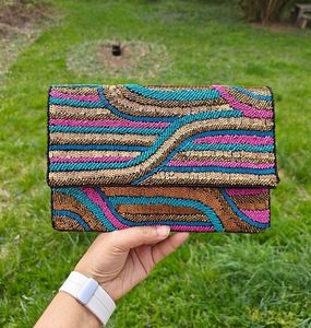 Nouvelle pochette ethnique élégante faite à la main pour femmes filles sac fourre-tout de mode artisanat de luxe avec fermeture à la taille ouverte sac à main de soirée - Product Image 1