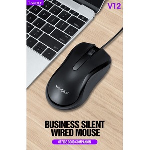 Souris optique filaire USB T-Wolf V12, ergonomique, silencieuse, rétroéclairée par LED, pour ordinateur portable, PC, bureau - Product Image 4