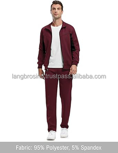 Ropa de entrenamiento Unisex atlética informal para hombre, chándal de calentamiento de invierno con cremallera completa de 2 piezas, tallas para adultos para correr, pista, tallas Unisex - Product Image 3