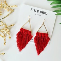 Vente en gros de boucles d'oreilles classiques en macramé faites à la main, longues, avec plumes, pour la décoration de la maison, décoration murale, design traditionnel, Noël