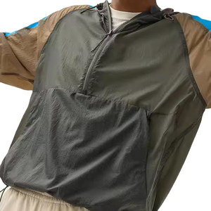 Jersey de manga larga con media cremallera para exteriores de secado rápido de nailon personalizado, Chaquetas deportivas para correr para hombre, chaquetas cortavientos - Product Image 5