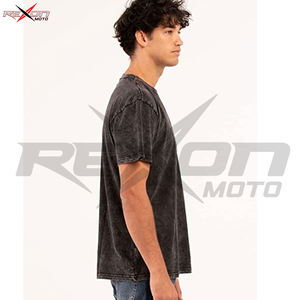 T-shirt surdimensionné en coton imprimé avec logo personnalisé pour hommes, délavé à l'acide, avec fermeture à enfiler en 100% coton, encolure ras du cou côtelée - Product Image 3