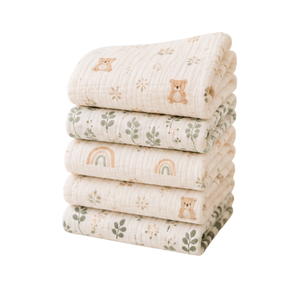 Lingettes à épaules pour bébé en mousseline 4 couches 100 % coton – Serviettes douces et absorbantes pour nouveau-nés et chiffons anti-régurgitation, 25x60 cm - Product Image 1