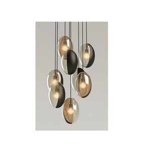 Lámpara Colgante LED Estilo Rústico, Acabado en Ratán Natural, Construcción de Aluminio y Vidrio, Diseño Personalizable - Product Image 1